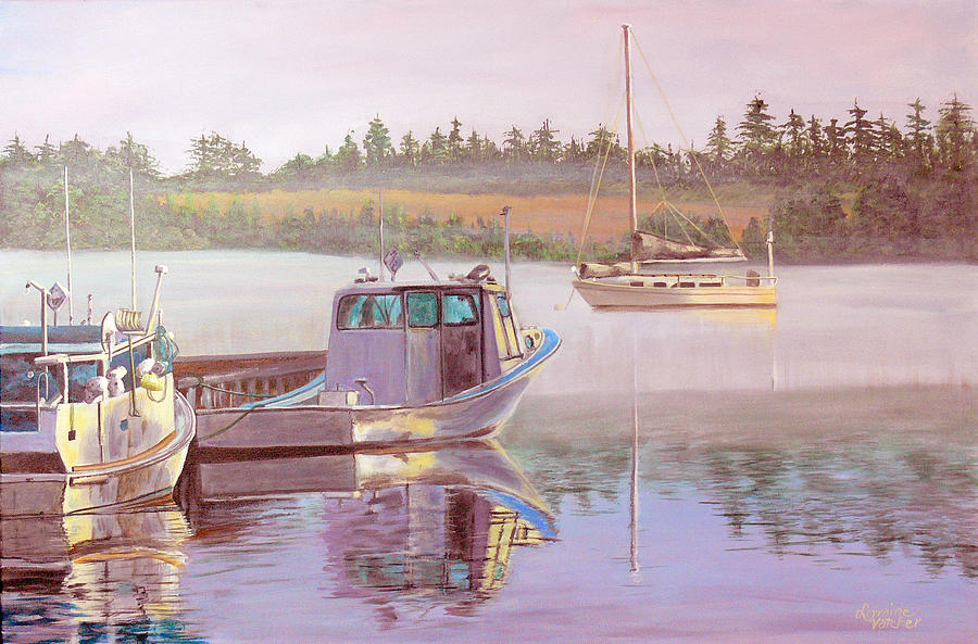 Boat Painting - Work and Play by Lorraine Vatcher