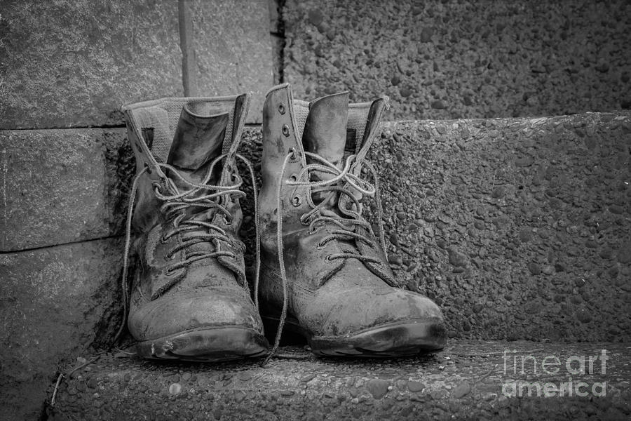 Work Boots Black and White Photograph by Randy Steele - Fine Art America