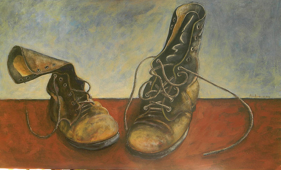 Work Boots Painting by John Pendarvis - Fine Art America