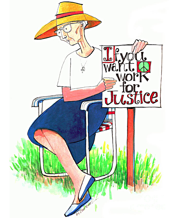 Work for Justice - MMWFJ Painting by Br Mickey McGrath OSFS