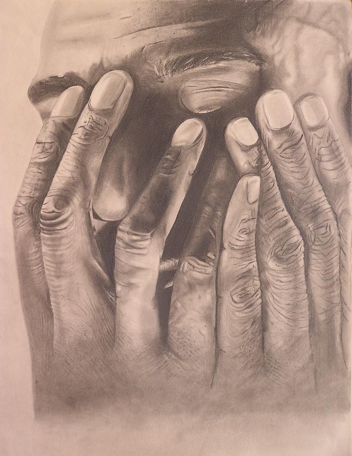 Hands Drawing - Work in Progress by Wil Golden