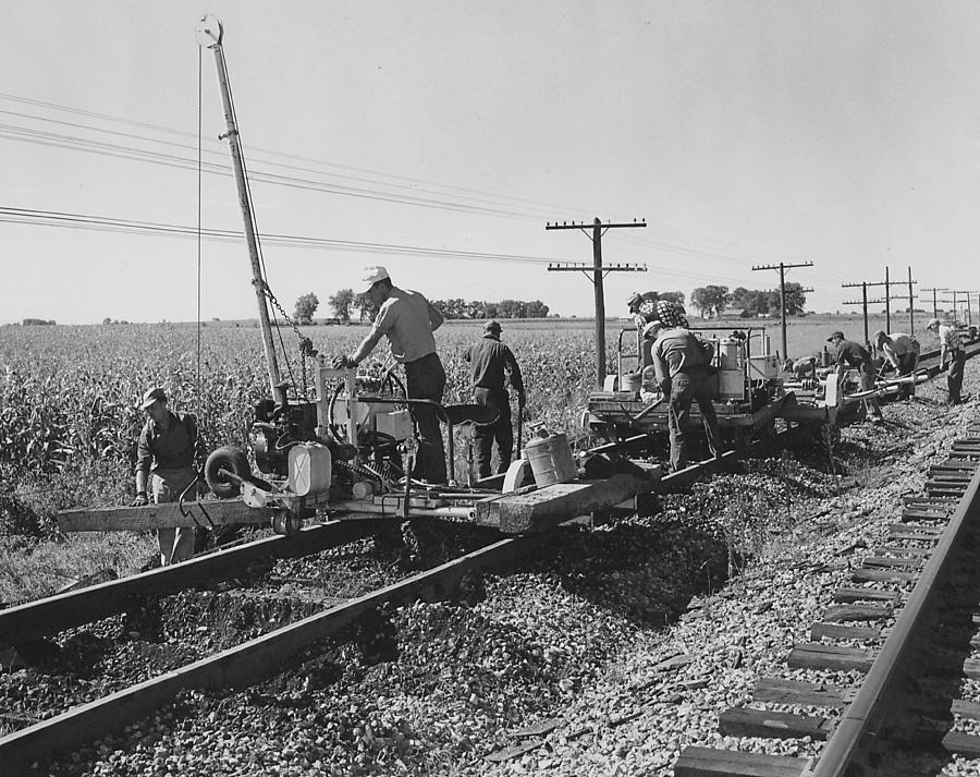 Working on the Rails - 1957 #1 Photograph by Chicago and North Western Historical Society