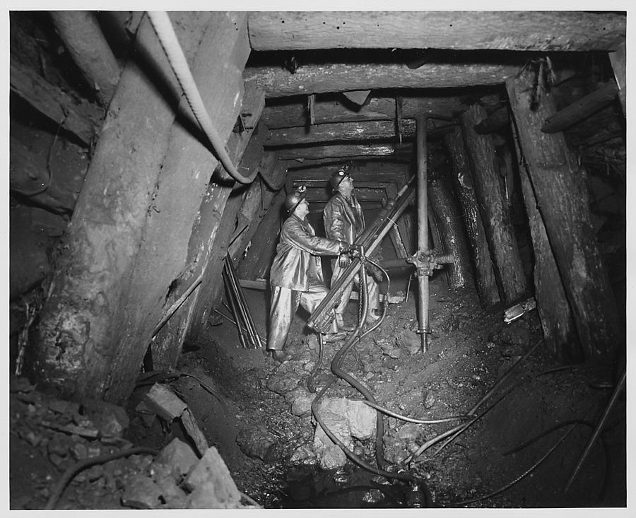 Hard at Work in a Mine  Photograph by Chicago and North Western Historical Society 