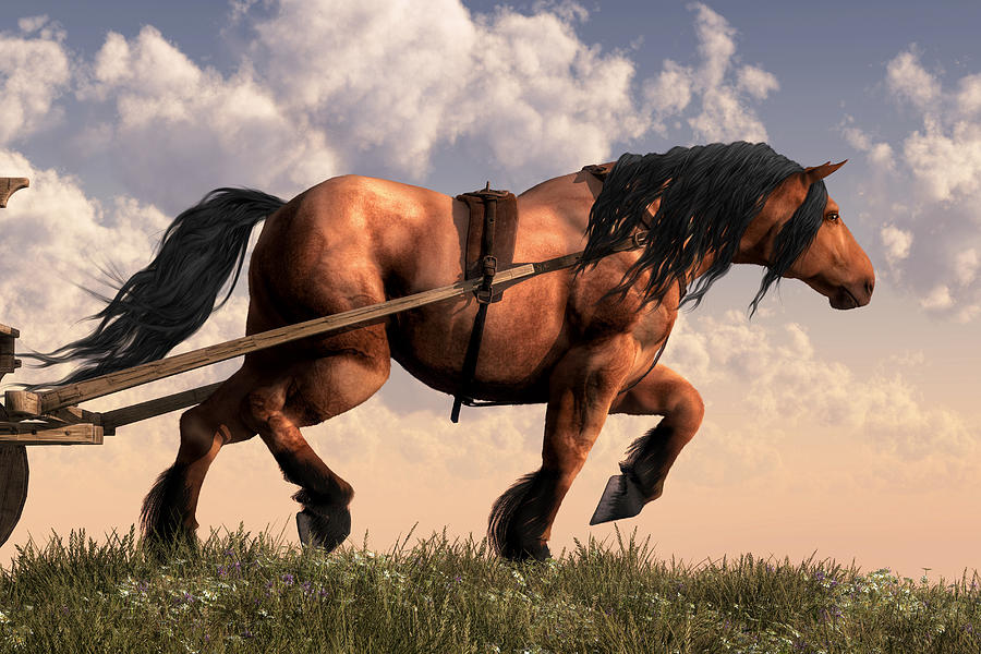 Horse Digital Art - Workhorse by Daniel Eskridge