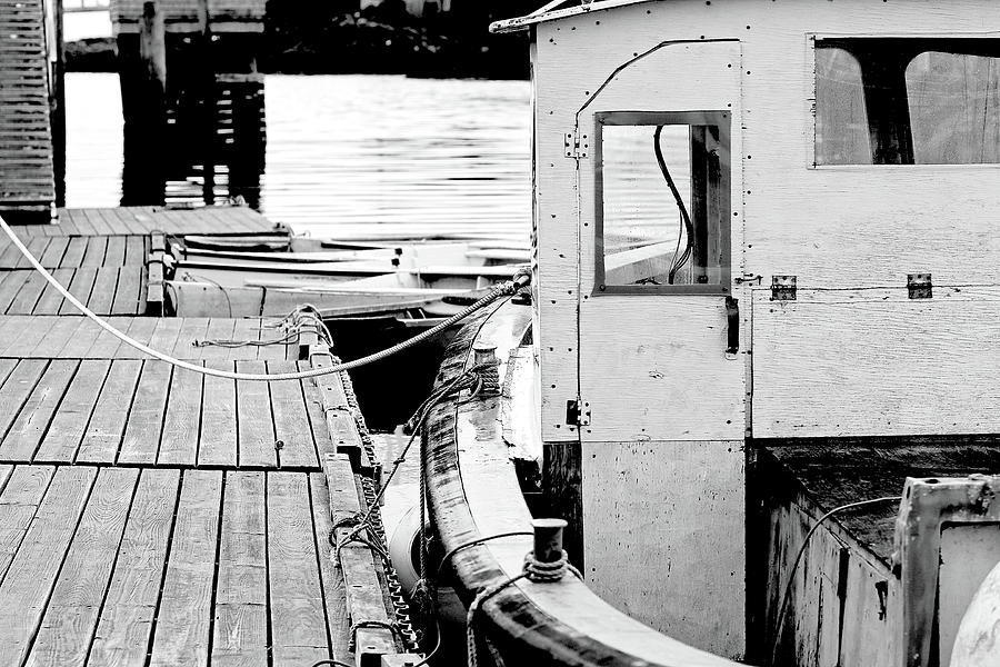 Black And White Photograph - Working Boat by Brian Pflanz