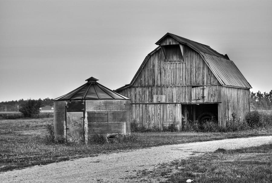 Working Farm Barn And Storage Bin Photograph