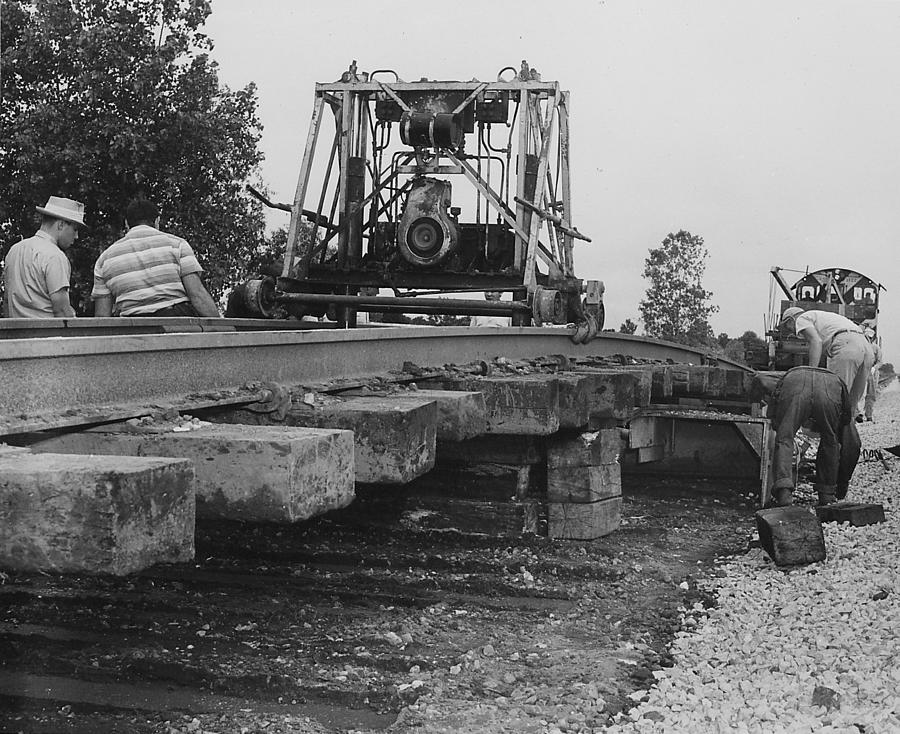 Working on Rails -1957 Photograph by Chicago and North Western Historical Society