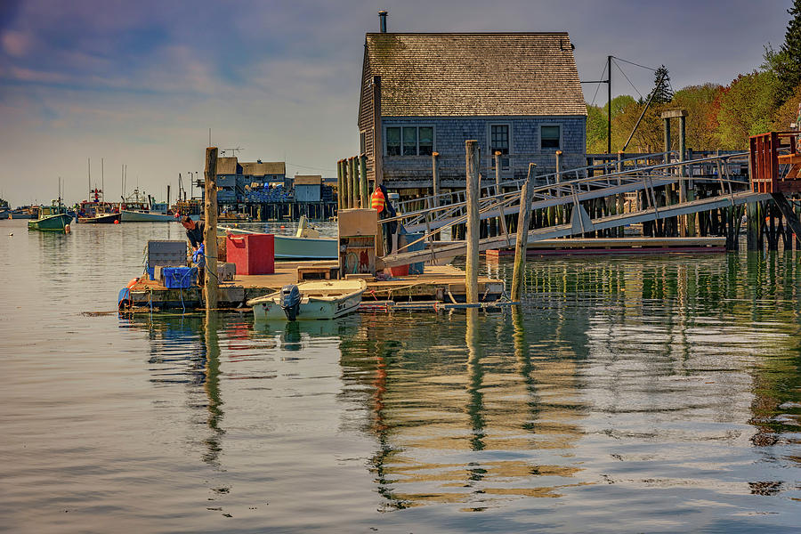 Boat Photograph - Working on the Dock by Rick Berk