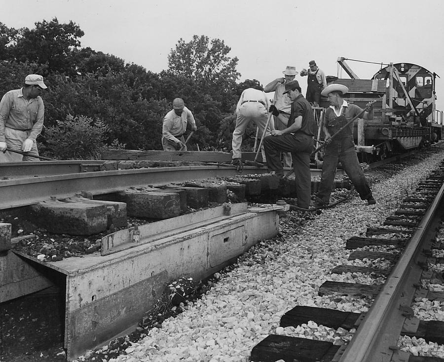 Working on the Line - 1957 Photograph by Chicago and North Western Historical Society