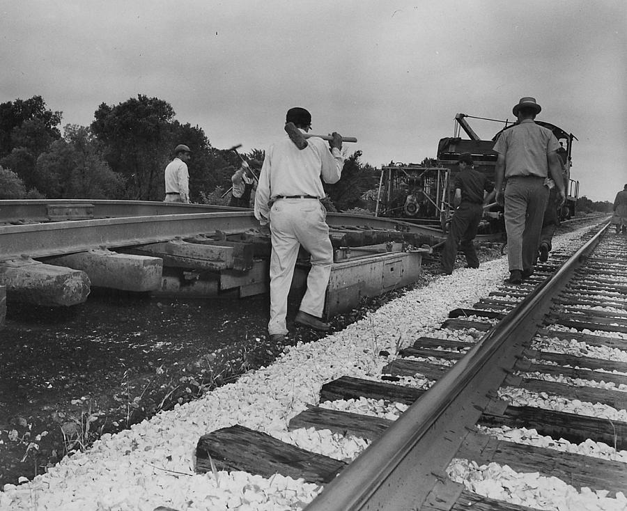 Working on the Rails - 1957 Photograph by Chicago and North Western Historical Society