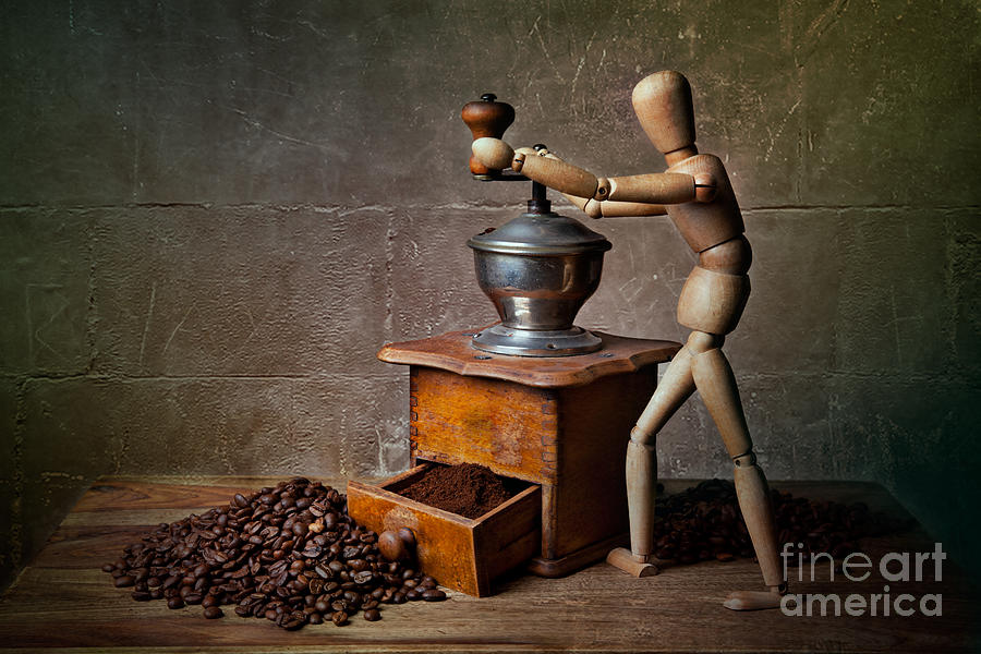Coffee Photograph - Working the Mill by Nailia Schwarz