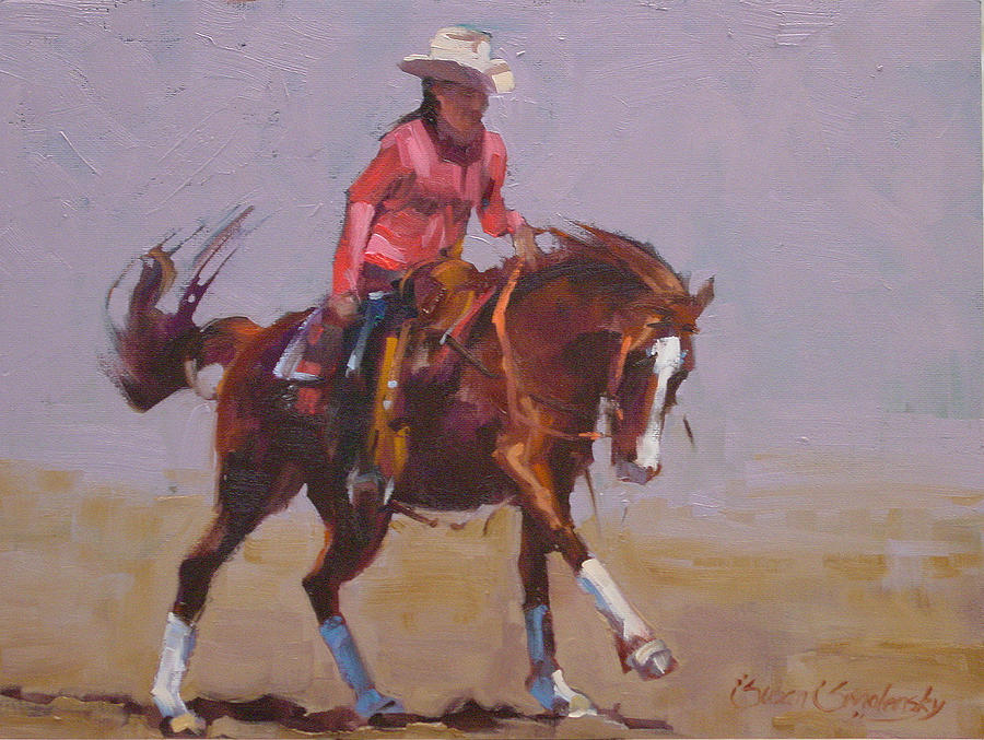 Working the Mustang Painting by Susan Smolensky - Fine Art America