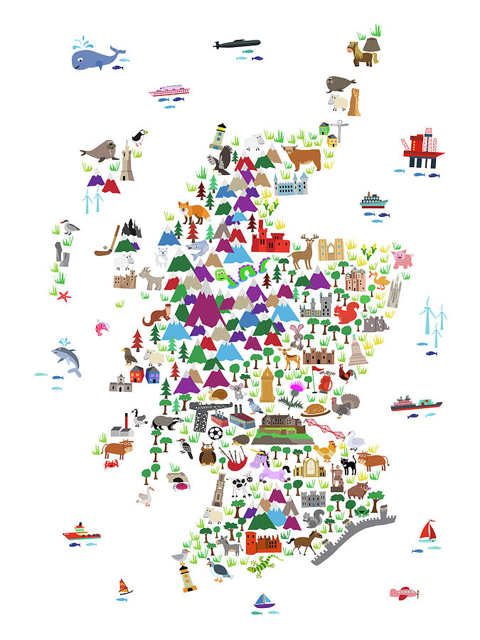 world animal map A1 can Digital Art by Michael Tompsett