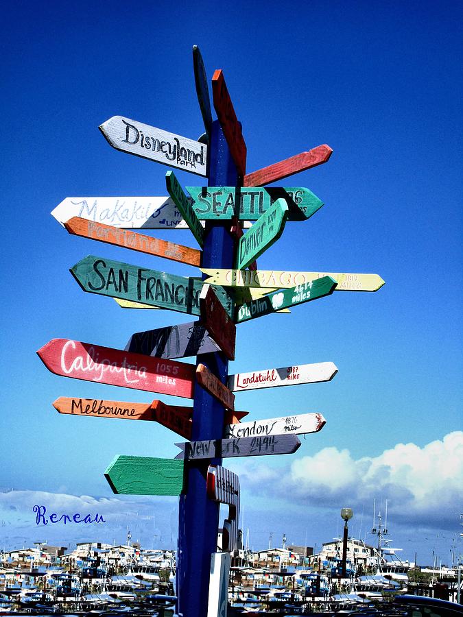 World Directional Sign - C Photograph by A L Sadie Reneau