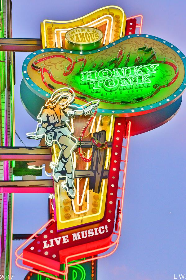 World Famous Honky Tonk Nashville Sign Photograph by Lisa Wooten
