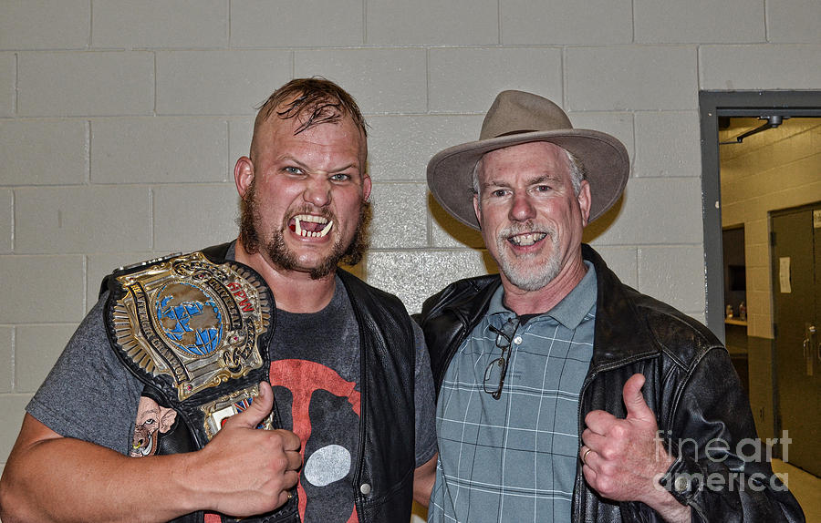 World Heavyweight Wrestling Champion War Pig Jody, son of Kris Kristofferson, and Me Photograph by Jim Fitzpatrick