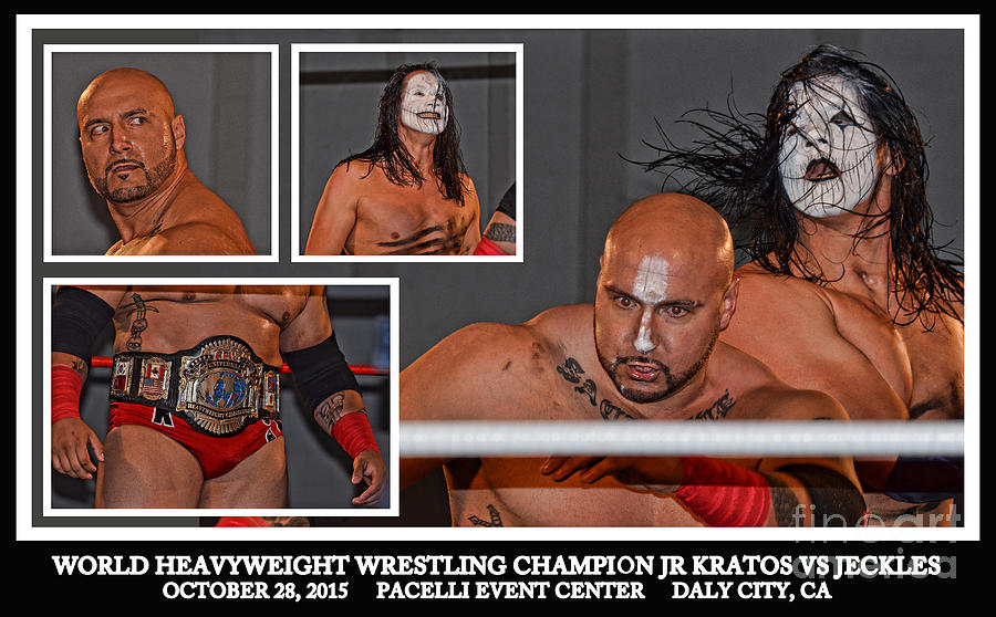 Rope Photograph - World Heavyweight Wrestling Champion JR Kratos vs Jeckles by Jim Fitzpatrick