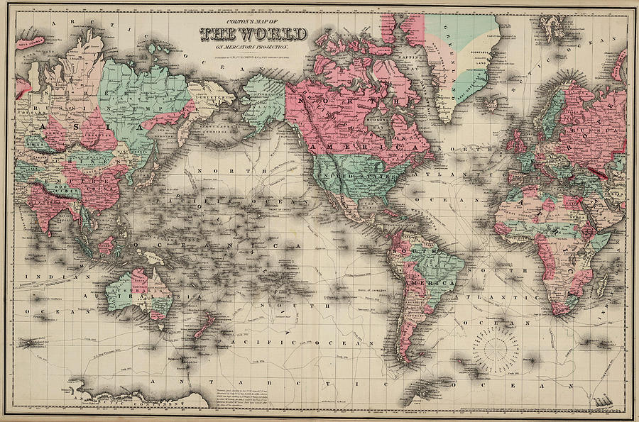 World in Mercator's Projection Painting by Colton - Fine Art America