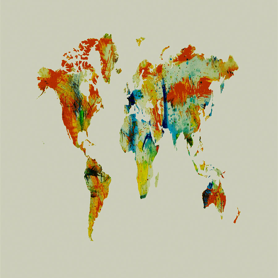 World Map 05 Mixed Media by Brian Reaves