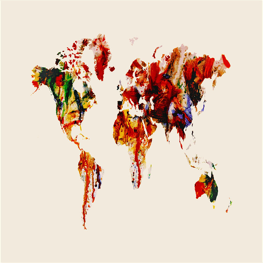 World Map 06 Mixed Media by Brian Reaves
