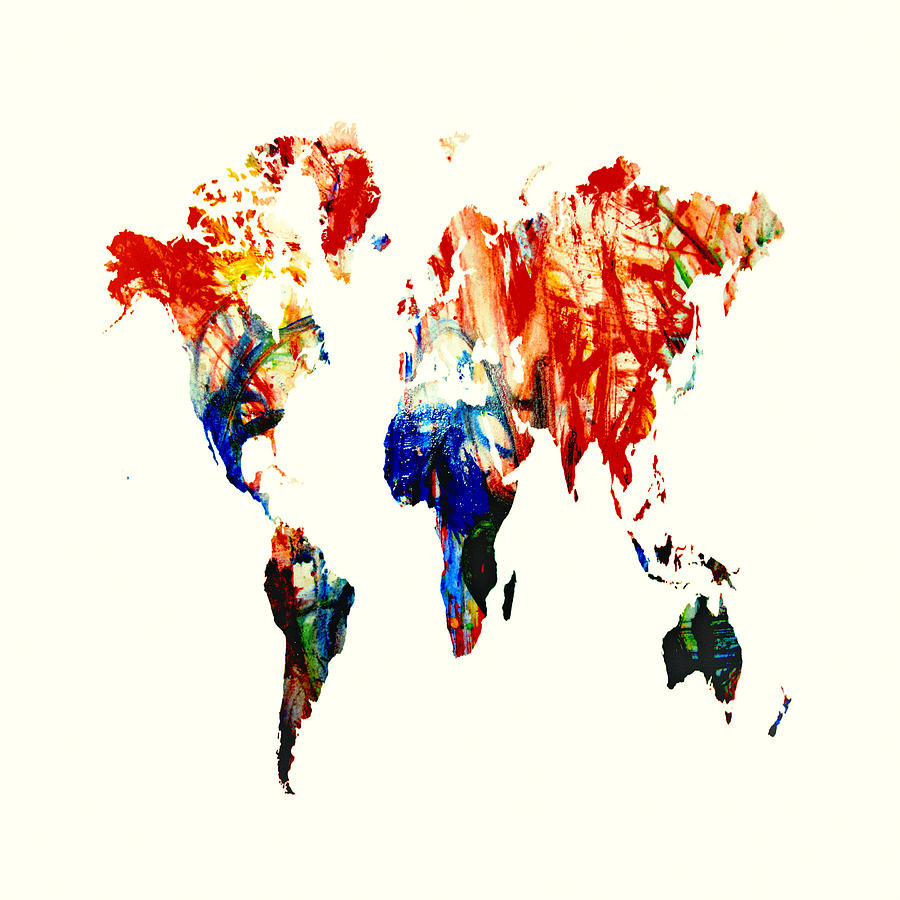 World Map 07 Mixed Media by Brian Reaves