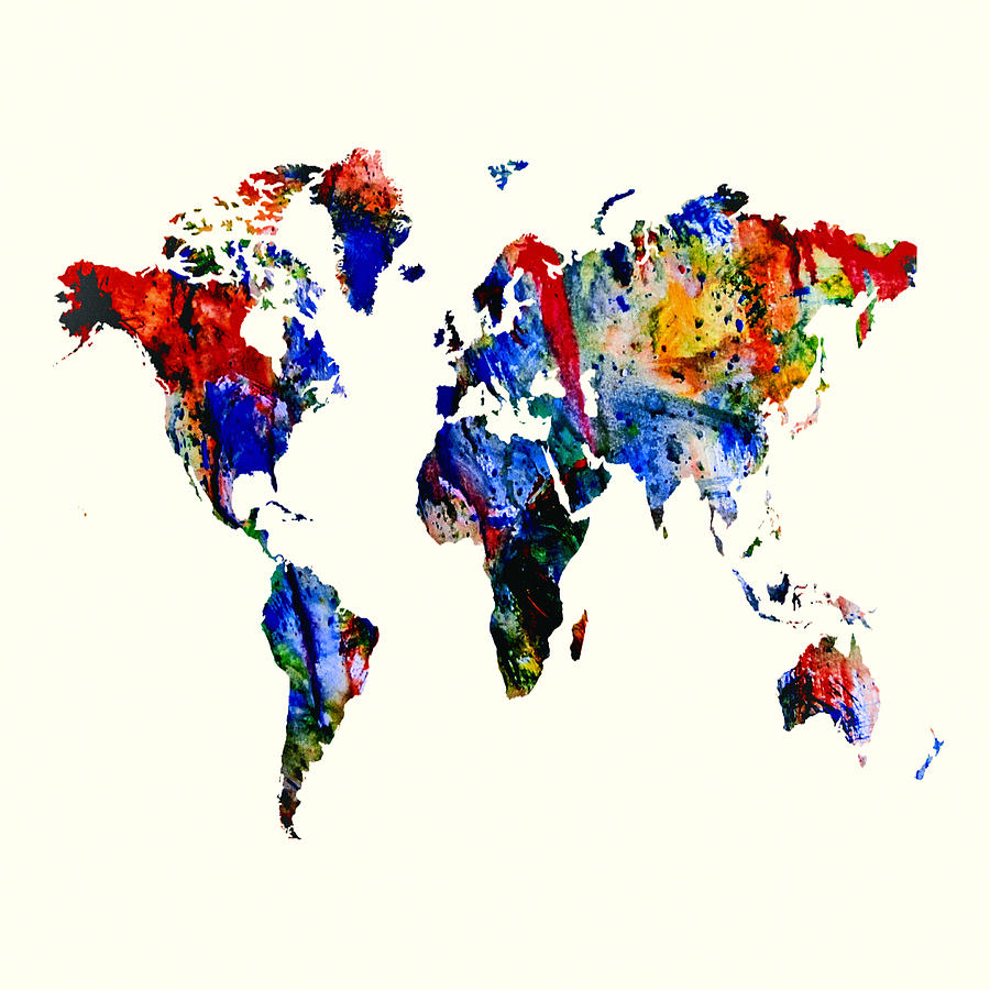 World Map 10 Mixed Media by Brian Reaves