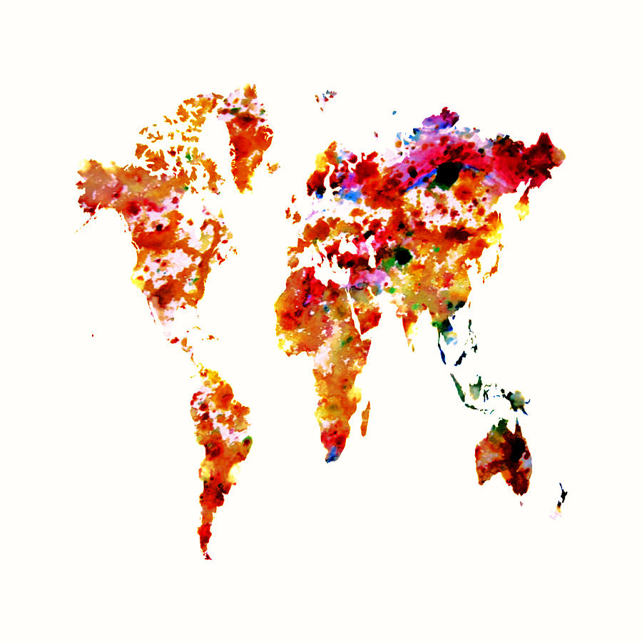 World Map 13b Painting by Brian Reaves