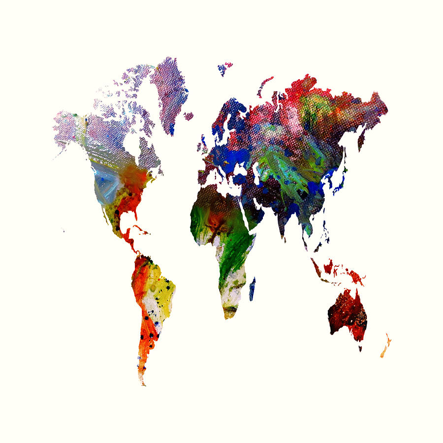 World Map 16 Mixed Media by Brian Reaves