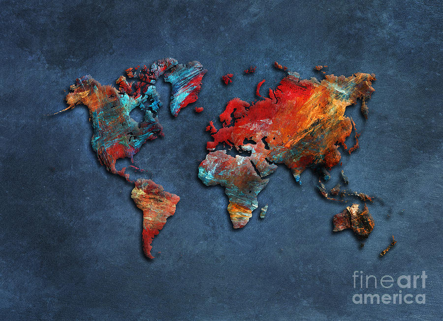 World Map 2020 Digital Art by Justyna Jaszke JBJart