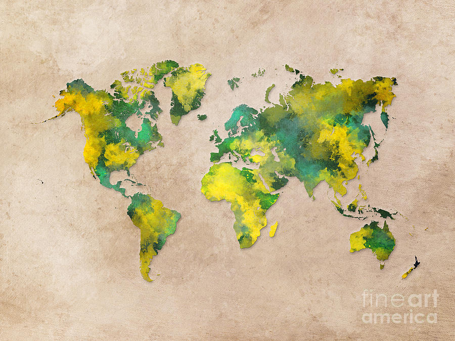 World Map 2040 Digital Art by Justyna Jaszke JBJart - Pixels