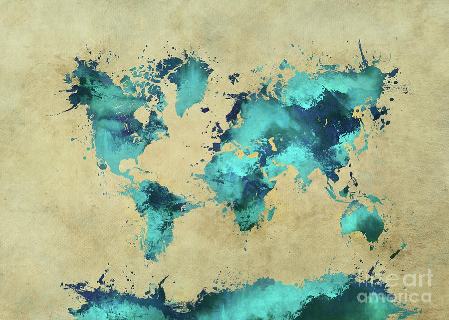 World Map 38 Digital Art by Justyna Jaszke JBJart - Fine Art America