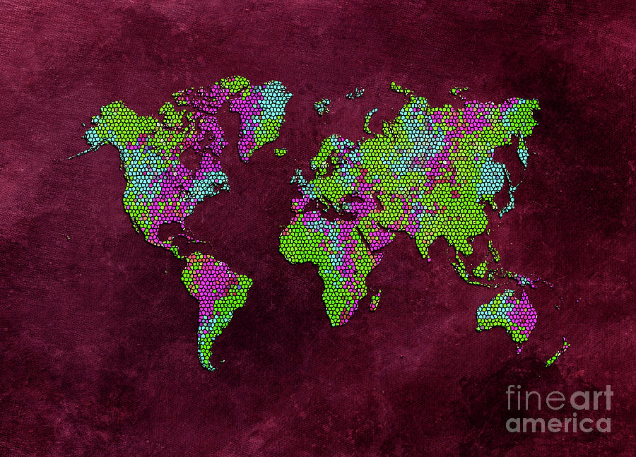 World Map 79 Digital Art by Justyna Jaszke JBJart