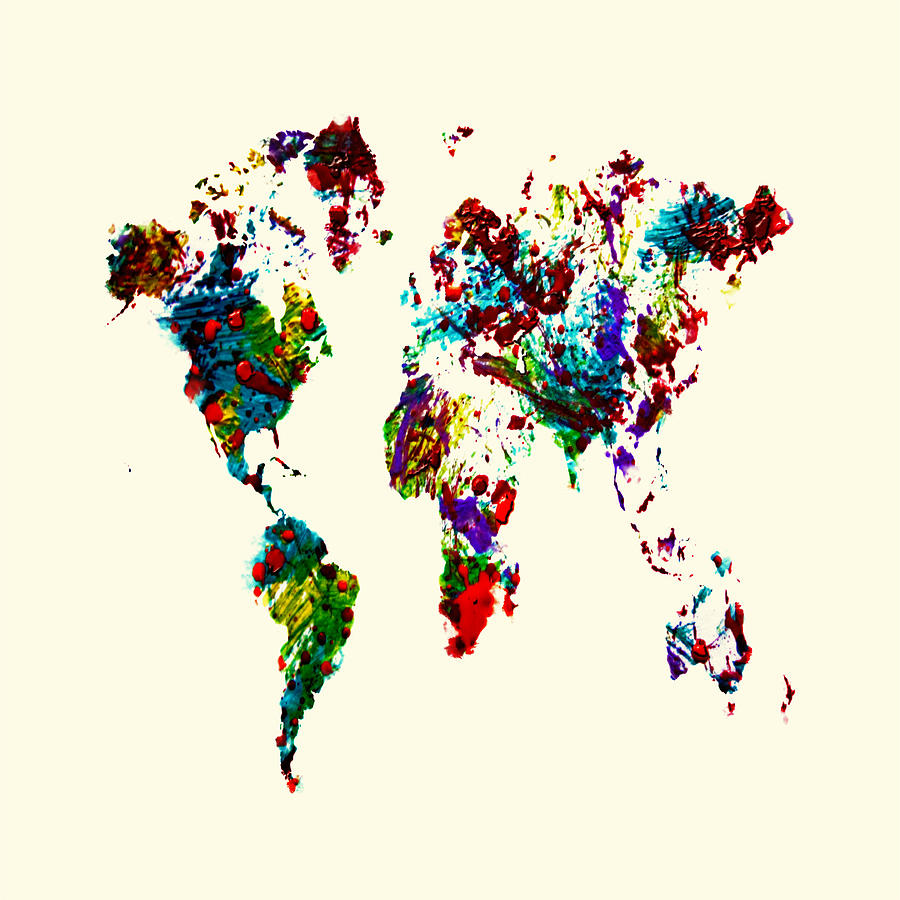 World Map 9b Painting by Brian Reaves