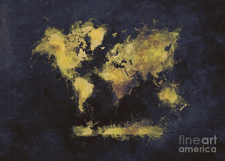 World Map Art 65 Digital Art by Justyna Jaszke JBJart