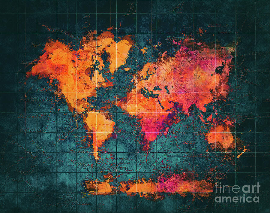 World Map Art Series Digital Art by Justyna Jaszke JBJart