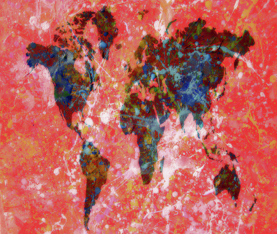 World Map c3 Mixed Media by Brian Reaves