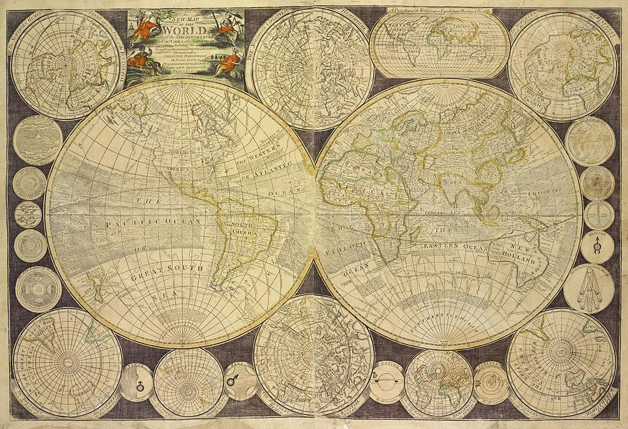 World Map from 1798 Photograph by Ricky Barnard