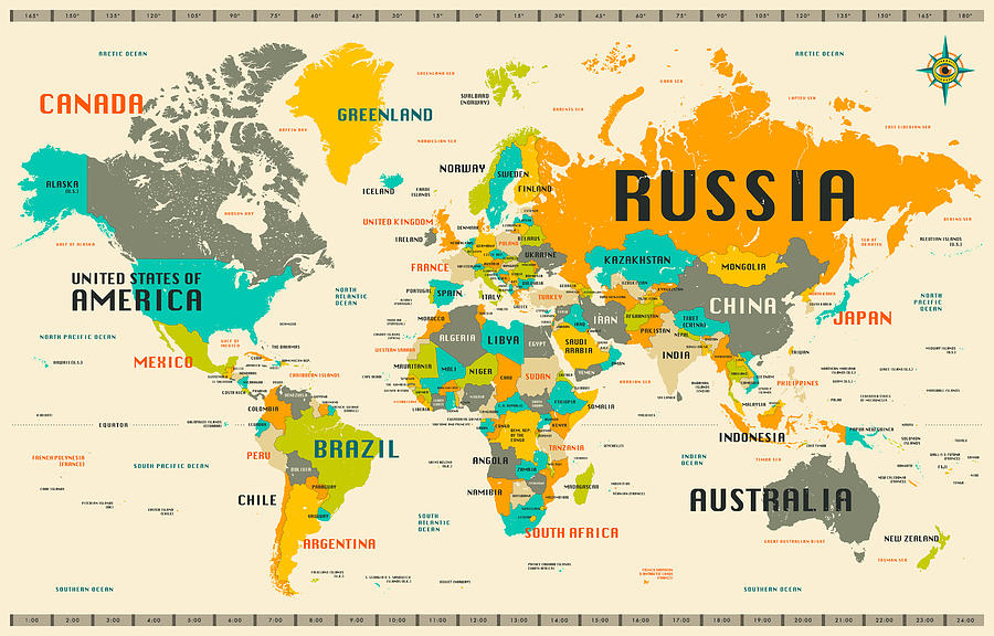 World Map Digital Art by Jazzberry Blue