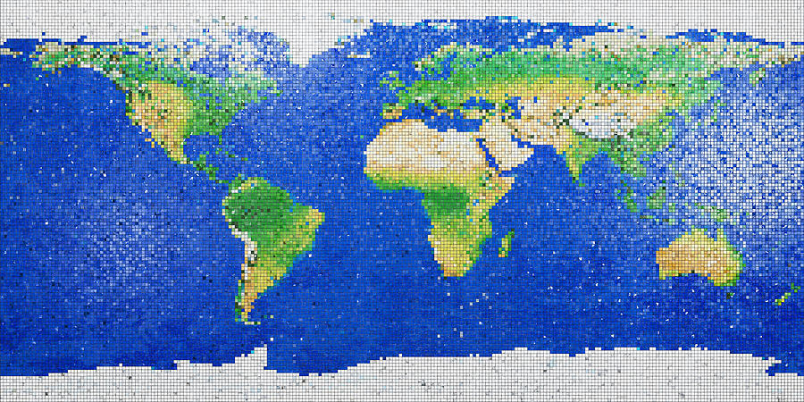 World Map Mosaic Photograph by Frans Blok