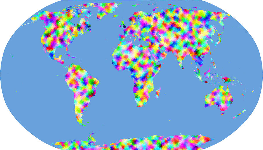 World Map Palette Digital Art by C H Apperson