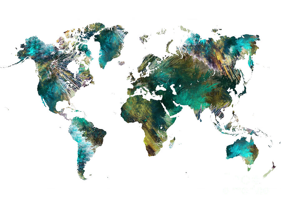 World Map tree art Digital Art by Justyna Jaszke JBJart