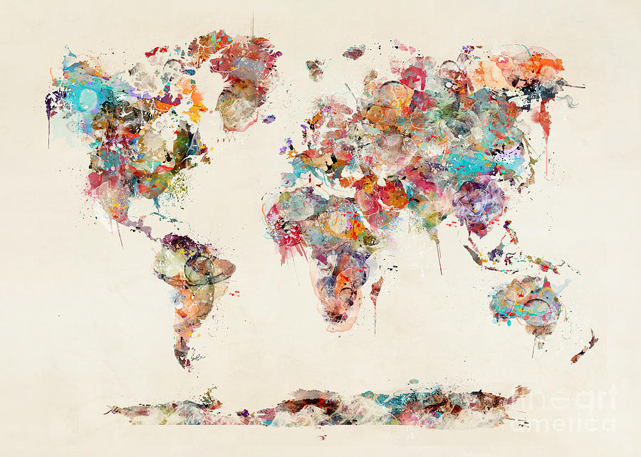 World Map Watercolor Painting By Bri Buckley