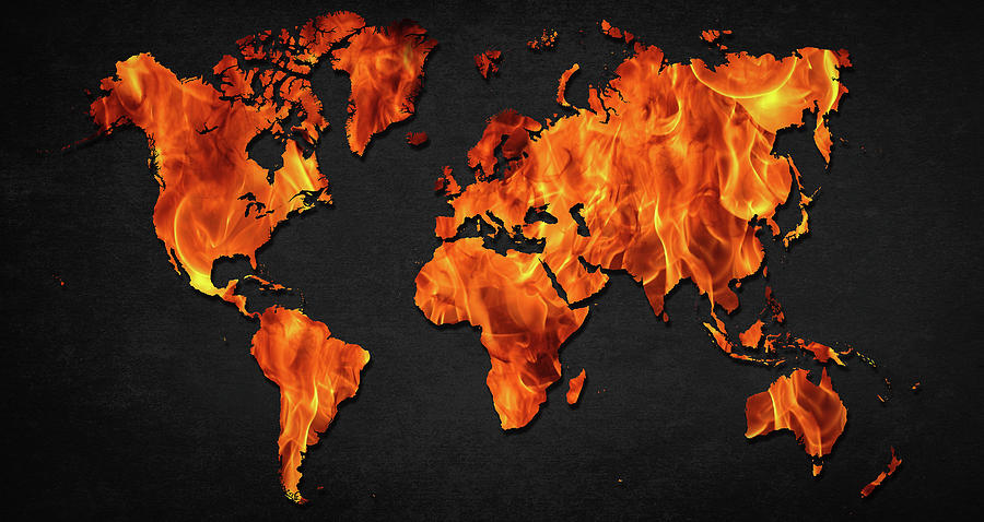World on Fire Digital Art by Douglas Pittman