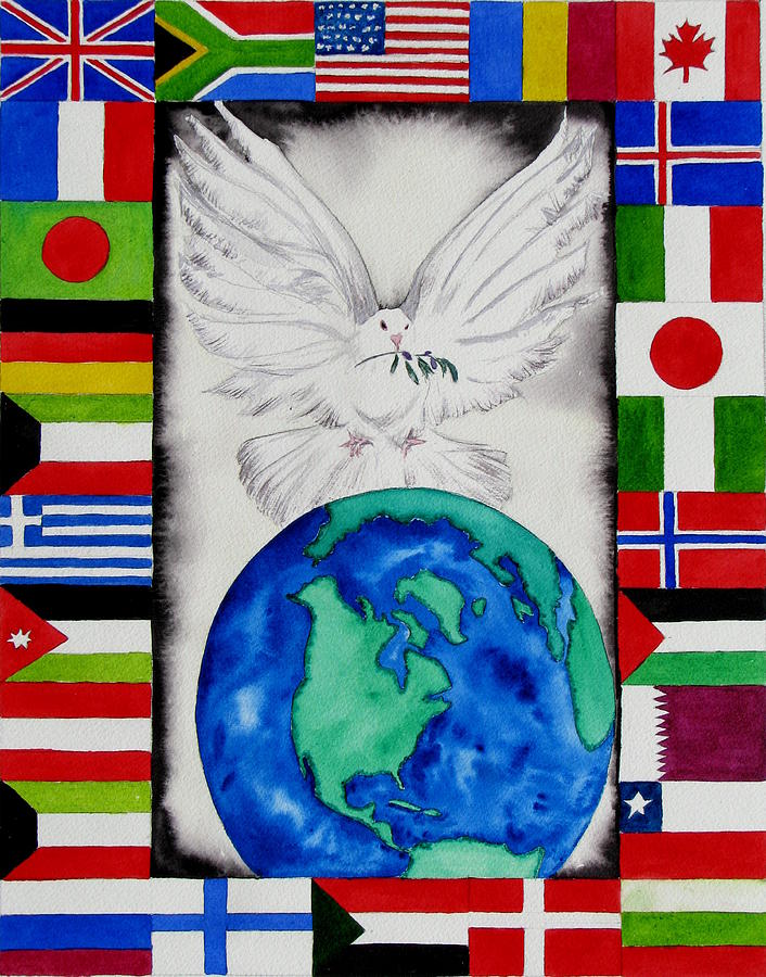 World Peace Painting by Maria Barry