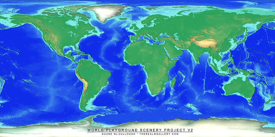 World Playground Scenery Project V2 Map Digital Art by Duane McCullough