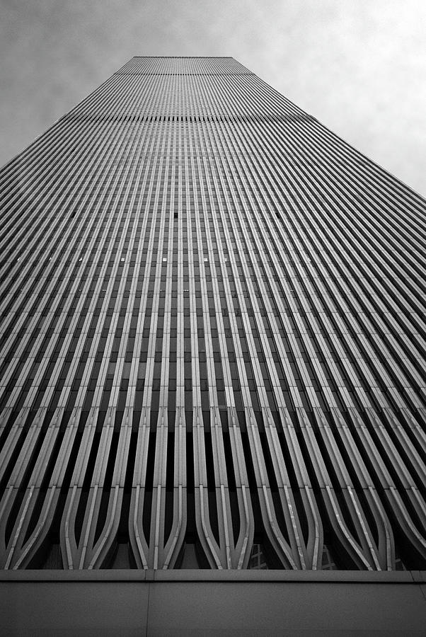World Trade Center NYC Base of the South Tower 1985 Photograph by Kathy Anselmo