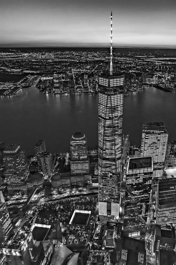 World Trade Center WTC From High Above BW Photograph by Susan Candelario