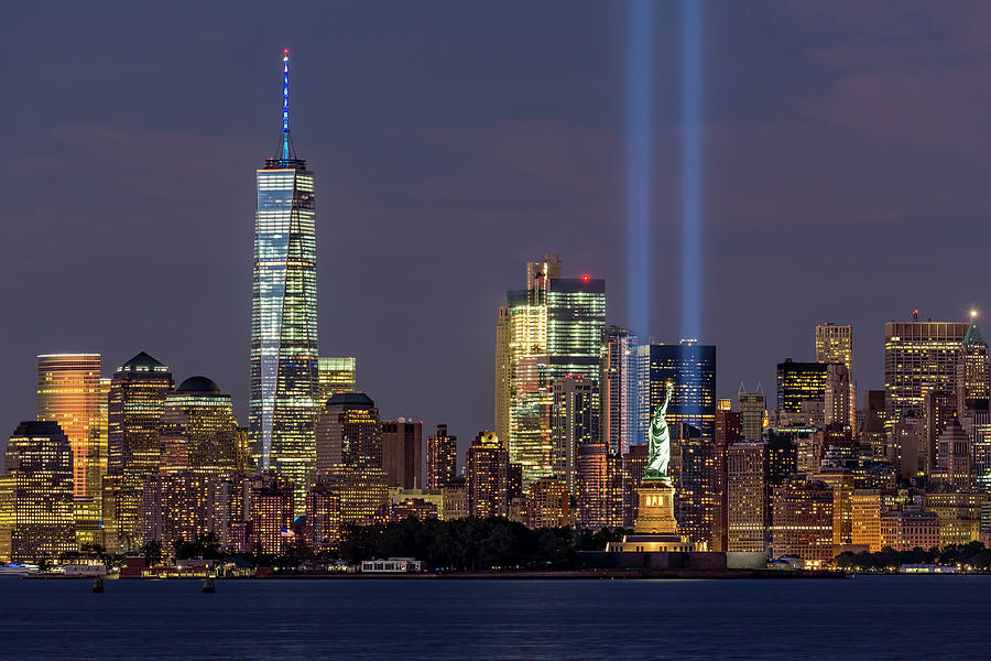 World Trade Center WTC Tribute In Light Memorial Photograph by Susan Candelario