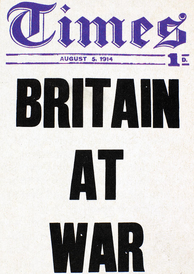 World War I Headline, 1914 Photograph by Granger