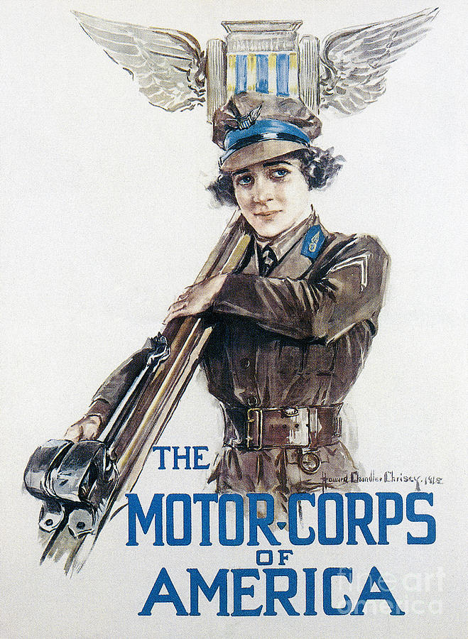 Motor Corps, 1918 Painting by Granger